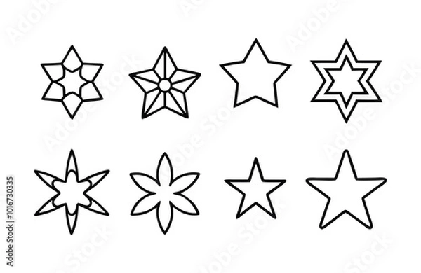 Fototapeta Vibrant 3D Geometric Star Icon Set