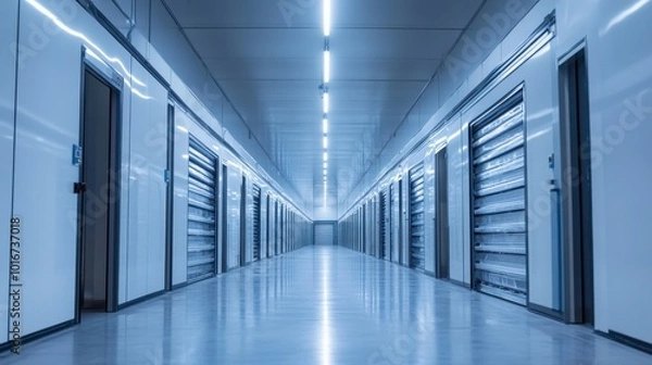 Obraz High-tech logistics center showcasing generative AI solutions for optimal cold chain storage, ensuring precise temperature control