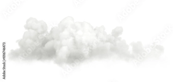 Obraz Ozone smooth white cloud serenity isolated transparent backgrounds 3d illustration png