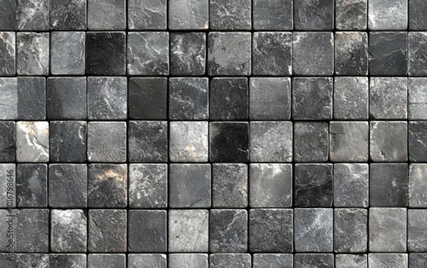 Obraz Captivating Monochrome Mosaic Tile Pattern for Creative Backgrounds