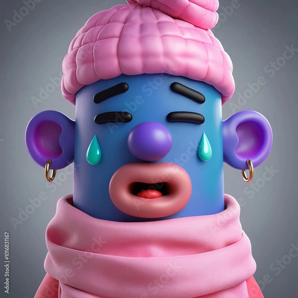 Fototapeta Whimsical 3D Cartoon Character with Playful Features