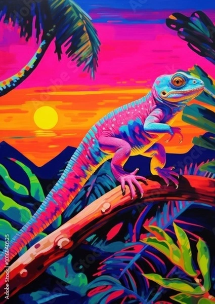 Fototapeta A lizard reptile iguana representation.