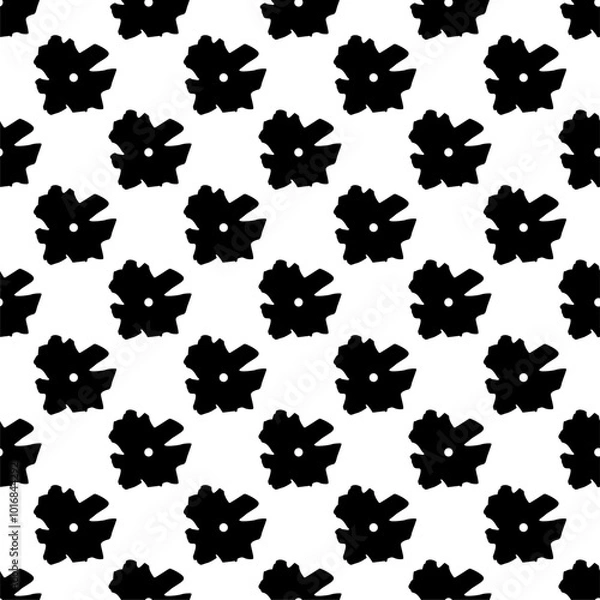 Fototapeta seamless black and white pattern with flowers decoration repeated design symbol icon wallpaper vector illustration 