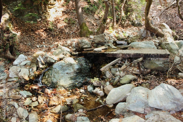 Fototapeta The path of the centaurs (after Cyclone Daniel) Portaria Pelion Greece
