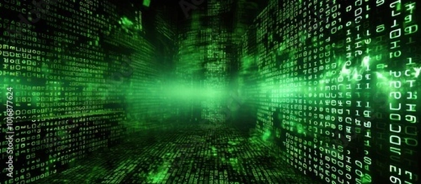 Fototapeta Digital Green Matrix Abstract Background