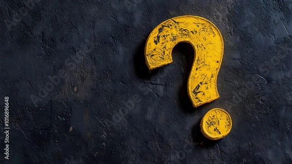 Obraz The yellow question mark symbolizes the unknown and confusion