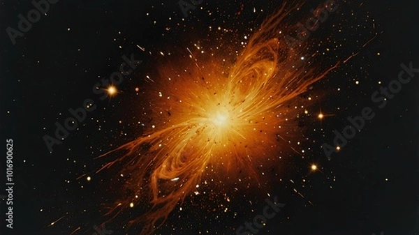Obraz Spectacular Stellar Explosion in Deep Space With Fiery Particles