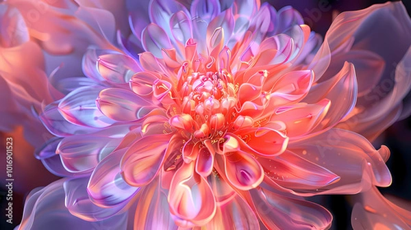 Fototapeta dahlia flower macro  generated AI