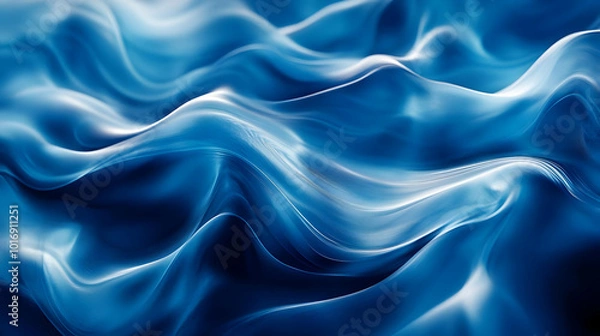 Fototapeta Abstract Blue 3D Wavy Background