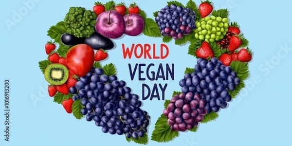 Fototapeta Colorful Vegan Heart Design