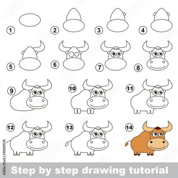 Fototapeta  How to draw a Yak
