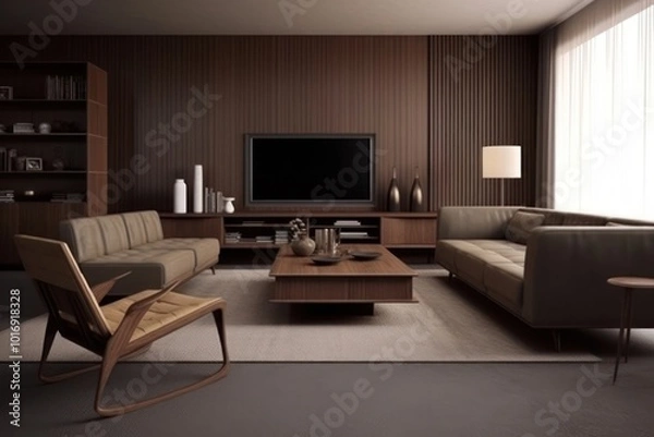 Fototapeta Home interior architecture television furniture.