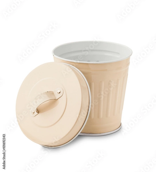 Obraz Small and cute metallic trash bin