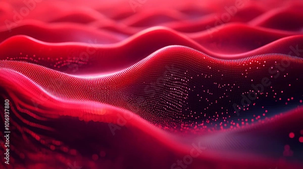 Fototapeta Abstract Red Wavy 3D Background