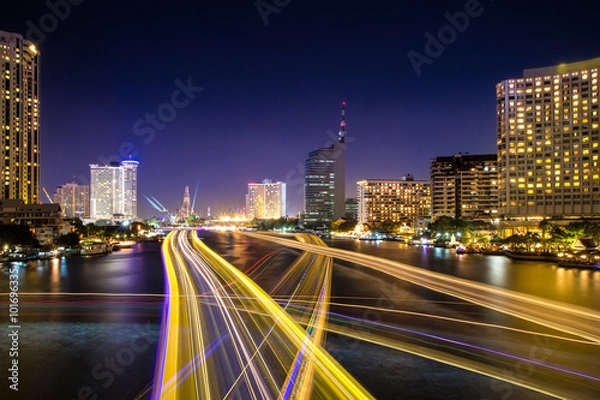 Fototapeta Beautiful night bangkok city , thailand