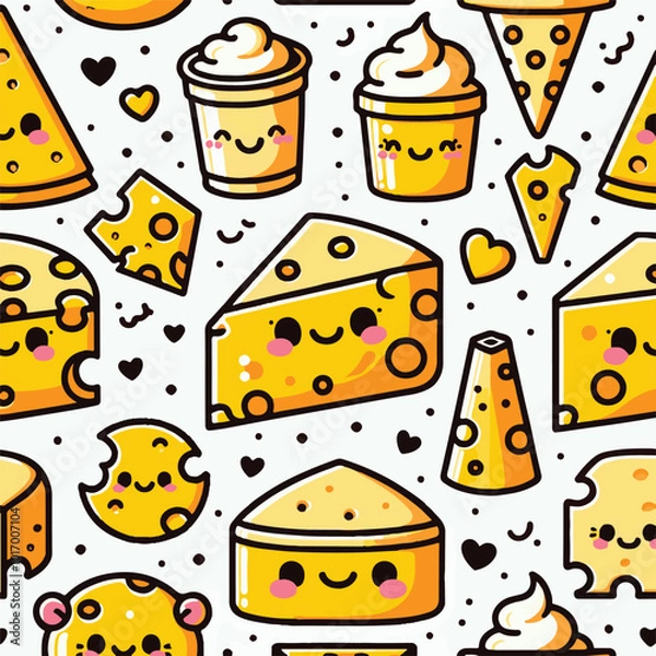 Fototapeta Cheese Seamless Pattern