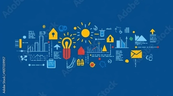 Fototapeta Creative Infographic Design with Icons and Charts