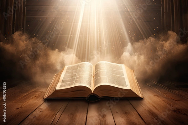 Fototapeta Sacred Bible with a magical light