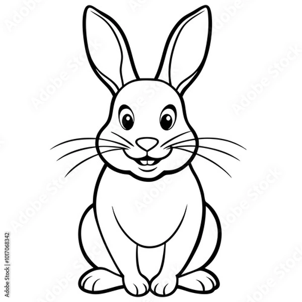 Obraz rabbit silhouette vector illustration on a white background