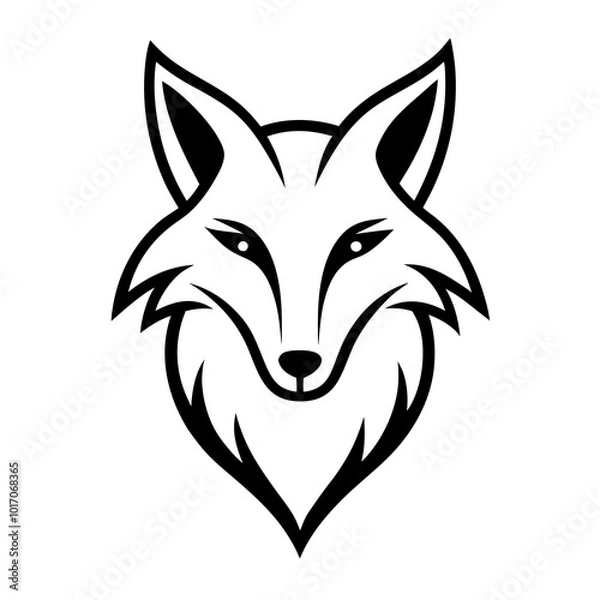 Obraz fox head silhouette vector illustration on a white background