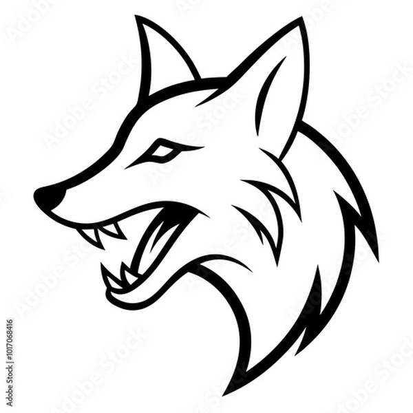 Obraz Fox head silhouette vector illustration on a white background