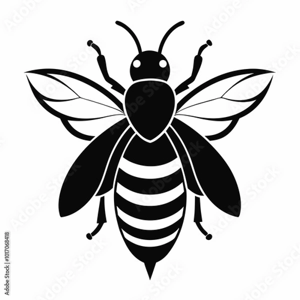Obraz bee silhouette vector illustration on a white background