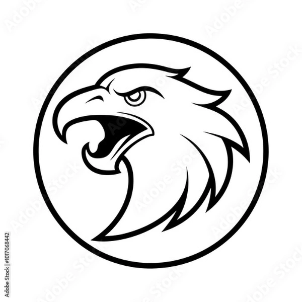 Obraz eagle head silhouette vector illustration