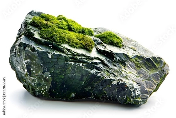 Obraz Unique Rock with Vibrant Green Moss Growth