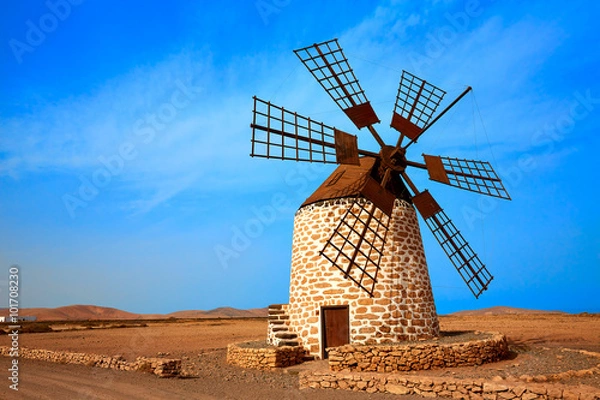 Obraz Tefia windmill Fuerteventura at Canary Islands