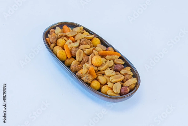 Obraz Nuts in oblong dish