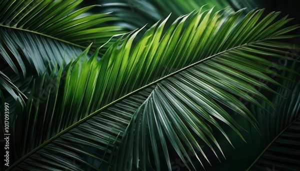 Fototapeta palm tree leaves. Generated image