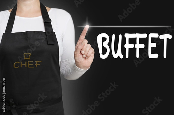 Obraz Buffet touchscreen is operated by chef concept