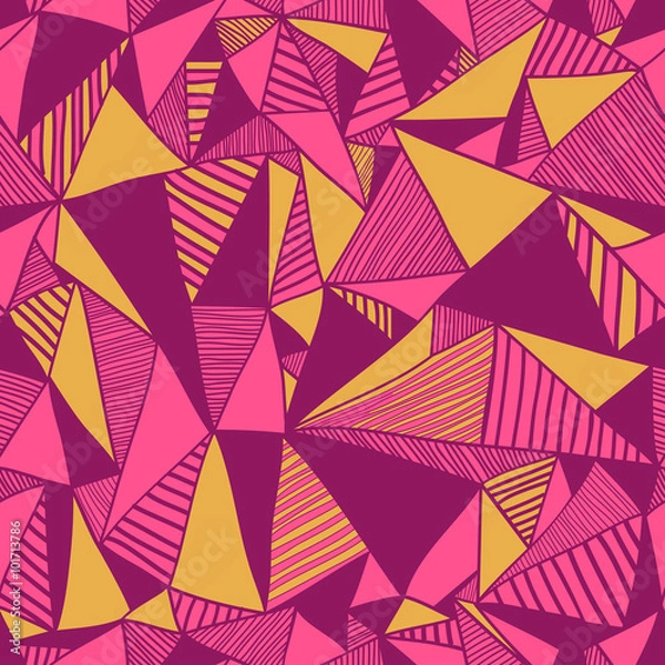 Fototapeta Seamless texture with triangles. Mosaic endless pattern. Vector illustration of triangles.