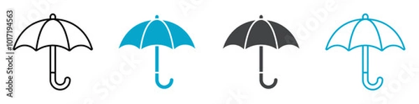 Obraz umbrella icon Simple vector set isolated