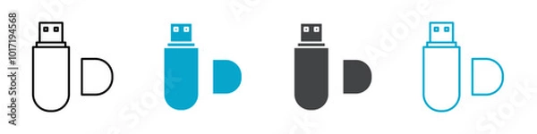Fototapeta usb icon Simple vector set isolated