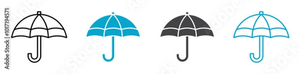 Fototapeta umbrella icon Simple vector set isolated