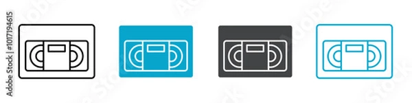 Fototapeta video tape icon Simple vector set isolated