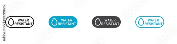 Fototapeta water resistant icon Simple vector set isolated
