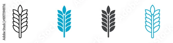 Fototapeta wheat icon Simple vector set isolated
