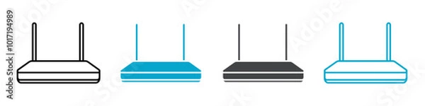 Fototapeta wifi router icon Simple vector set isolated