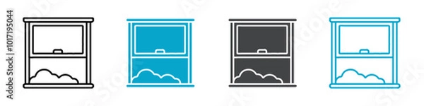 Fototapeta window icon Simple vector set isolated