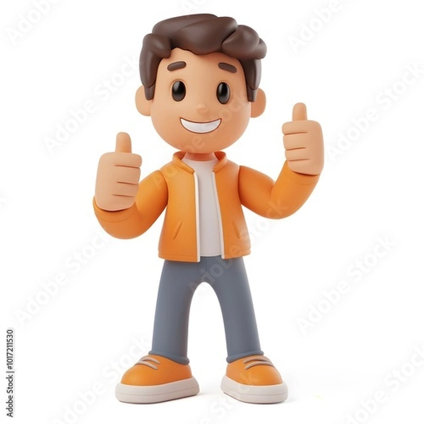 Obraz 3d man showing thumbs up sign
