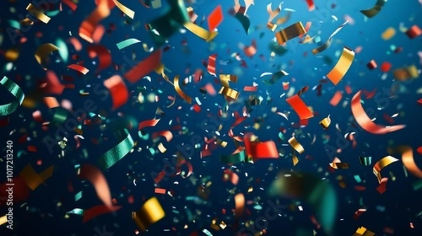 Obraz 3D Confetti and Streamer Explosion