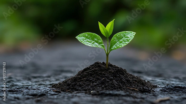 Obraz young plant in soil