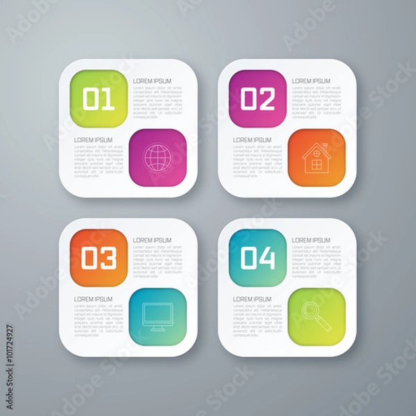 Fototapeta Template rectangles design on the grey background