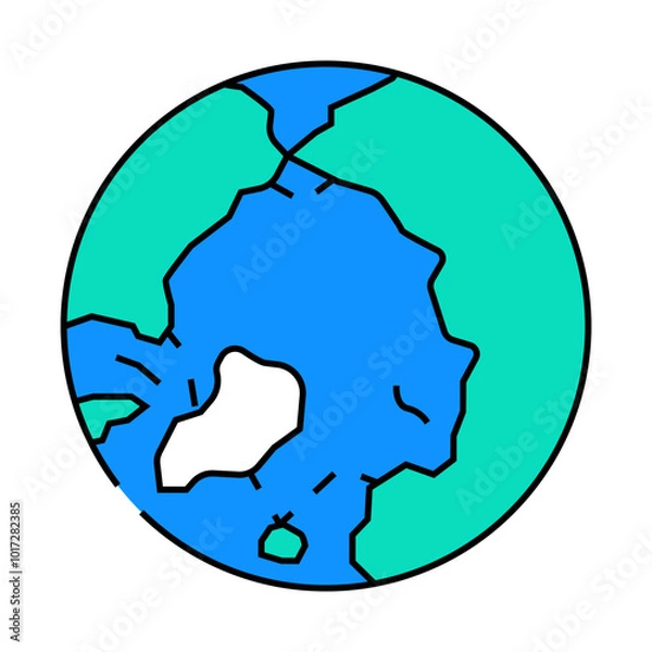 Fototapeta arctic ocean map line icon vector. arctic ocean map sign. isolated symbol illustration