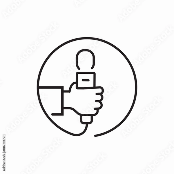 Obraz reportage hand microphone icon sign vector