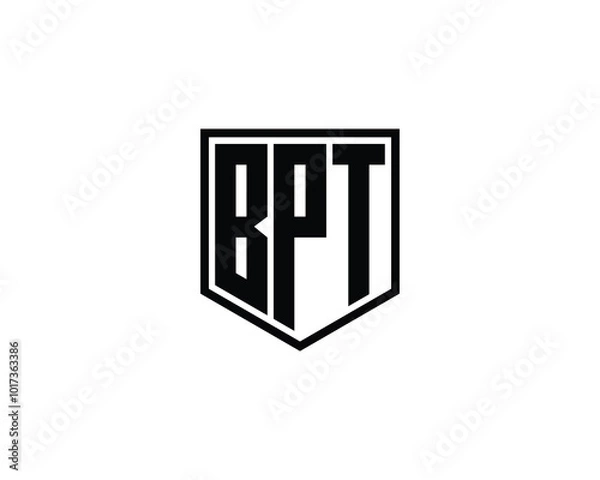 Fototapeta BPT logo design vector template. BPT