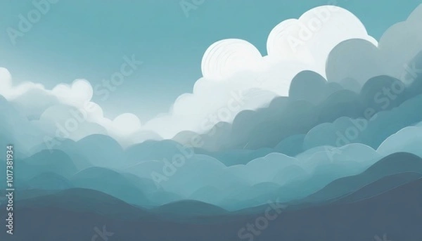 Fototapeta 雲の背景イラスト