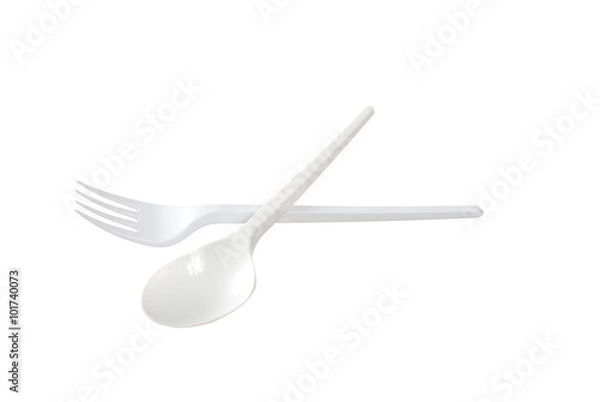 Fototapeta plastikowy widelca i łyżka